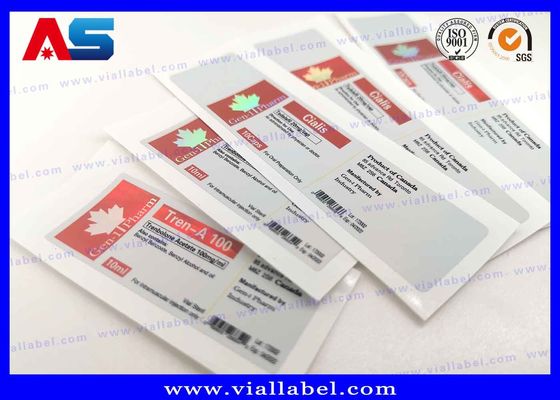 Obat-obatan Farmasi Sticker Vial Custom PET / PVC Label botol kaca CMYK