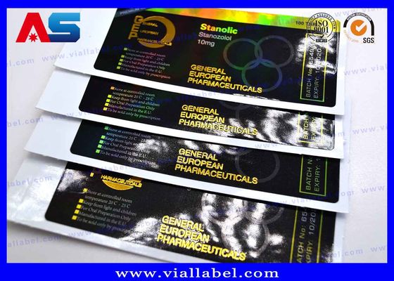 Pengemasan Botol Dropper Label perekat khusus untuk Vial 10ml Label untuk vial kaca