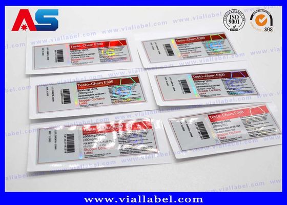 Hologram Farmasi HCG Injeksi Vial Kaca Label untuk Peptida Packaging Label stiker