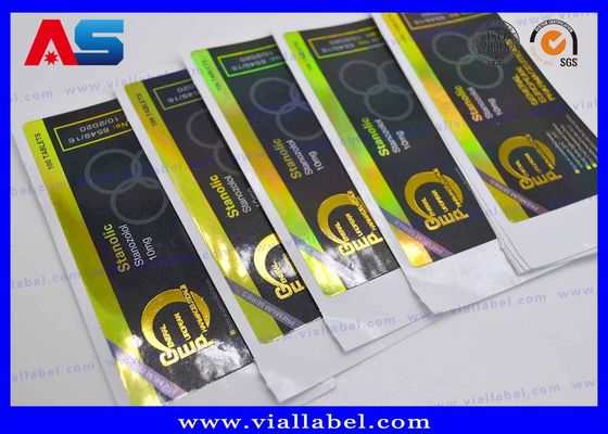 Stiker Label Vinyl Foil Emas Untuk Botol Peptide Injeksi Muscle Growth Enanthate