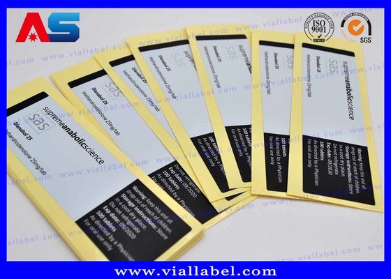 CMYK Printing Holographic HCG Vial Label Ketebalan 50um 100 tablet label