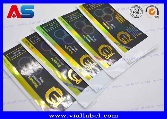 Stiker Label Vinyl Foil Emas Untuk Botol Peptide Injeksi Muscle Growth Enanthate
