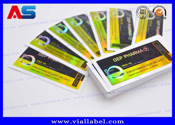 RX 10ml Vial Label, Adhesive Laser Film Custom Vial Label Desain Klinis Label untuk Vial Kaca