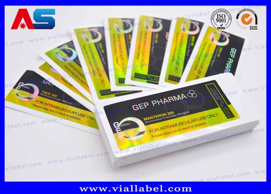 Emas / Perak Foil Dekal 5ml Peptide Botol Label Pencetakan Matt Laminasi Vial Sticker Maker Untuk Farmasi