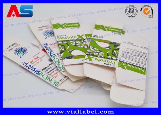 Testosteron Undecanoate Glossy 10ml Vial Box, Medicine Glass Vials Dengan Pencetakan Berwarna-warni