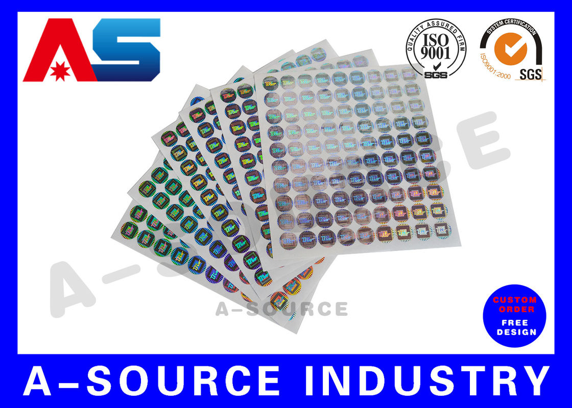 Aman dicetak Self Adhesive Sticker Label Vinyl Pencetakan Dengan Nomor Seri 3d Hologram Sticker