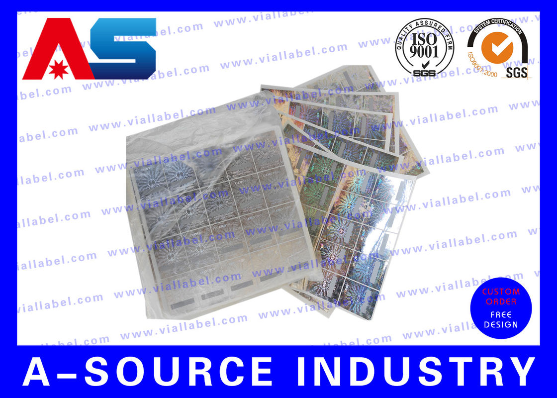 Perak Scratch Off Label Sticker Dengan Kode Keamanan, 3D Hologram Pencetakan Anti Hologram Palsu