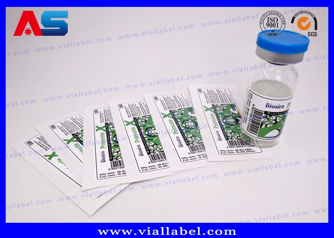CMYK White Pearl Film 10ml Vial Label Untuk Botol Injeksi