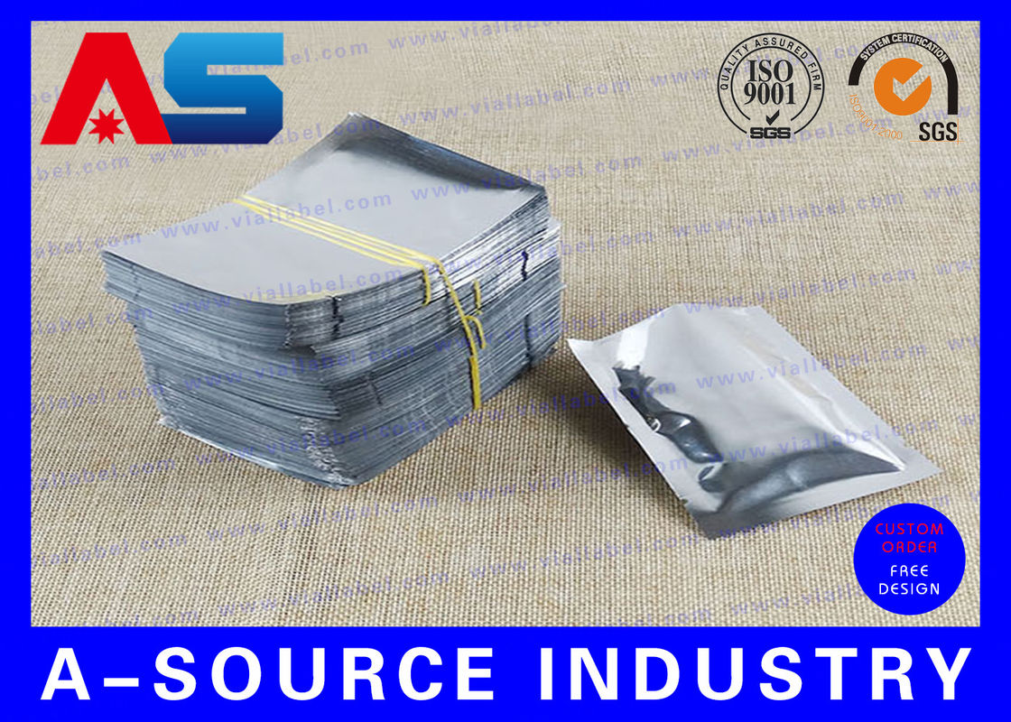 Silver Standing Up Plastic Aluminium Foil Bag For Medication Blister Packs kantong foil aluminium