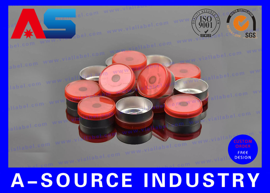 Aluminium Merah 20mm Flip Off Cap Kimia Farmasi Aluminium Botol Caps diterima dibuat khusus