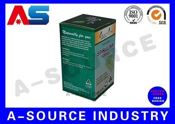 Kotak kemasan kapsul Glossy Finish Kothak kemasan farmasi / Kothak kertas obat untuk botol pil