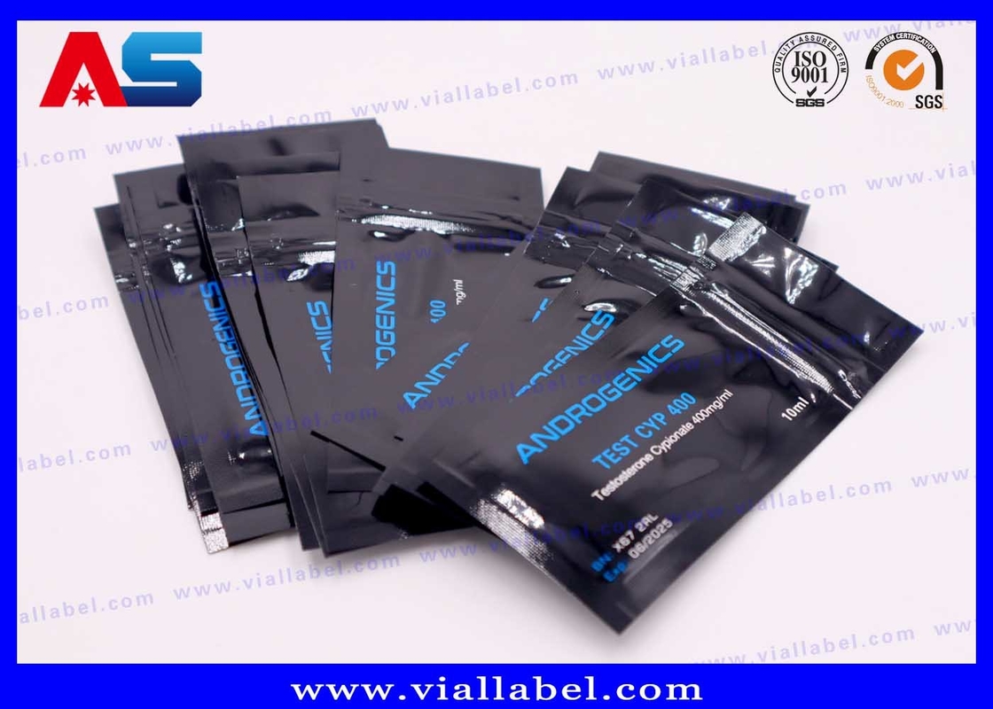 Black Printing Aluminium Foil Bag Untuk 10ml Vial Test Androgenics Cyp 10ml Botol