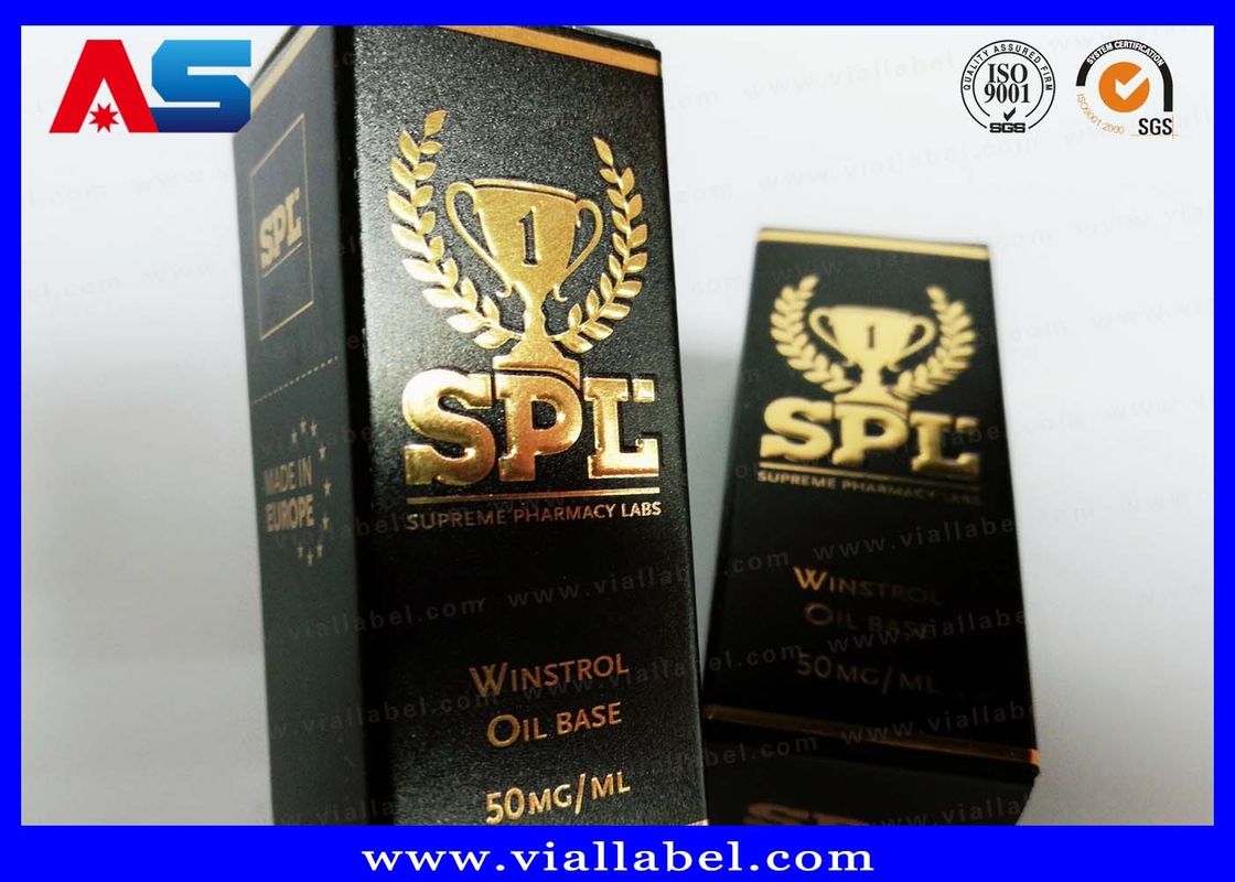 Penyimpanan Karton Cetak Kotak Vial 10ml Dengan Tutup Gel Binaraga Folium Emas Pengemasan Folium Emas / Efek Hologram