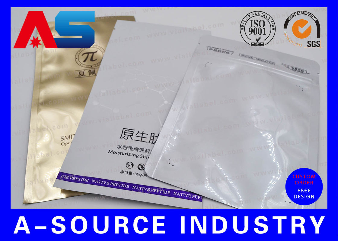 Kemasan Pil Kantong Foil Aluminium Ziplock Glossy Laminated Kantong Foil Aluminium Ukuran Disesuaikan