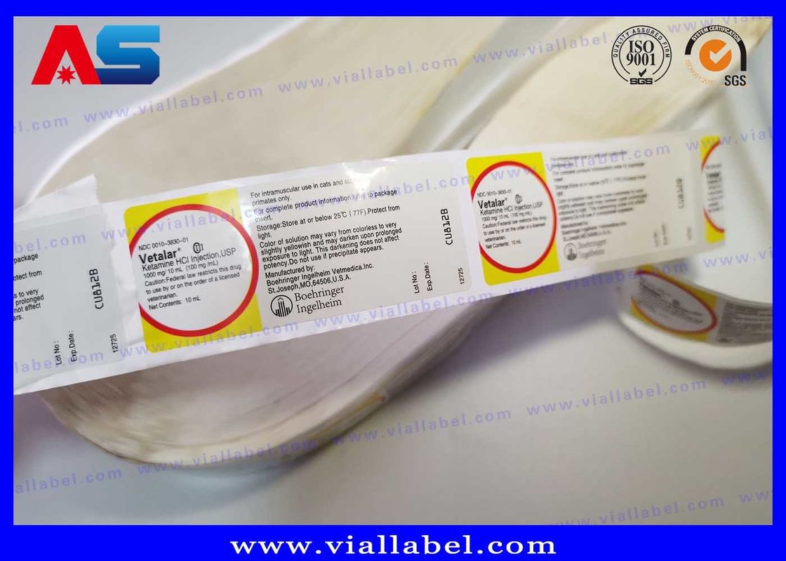 Label botol obat dicetak Albendasole Adhesive Animal Pill Label botol Untuk Domba Dan Kambing