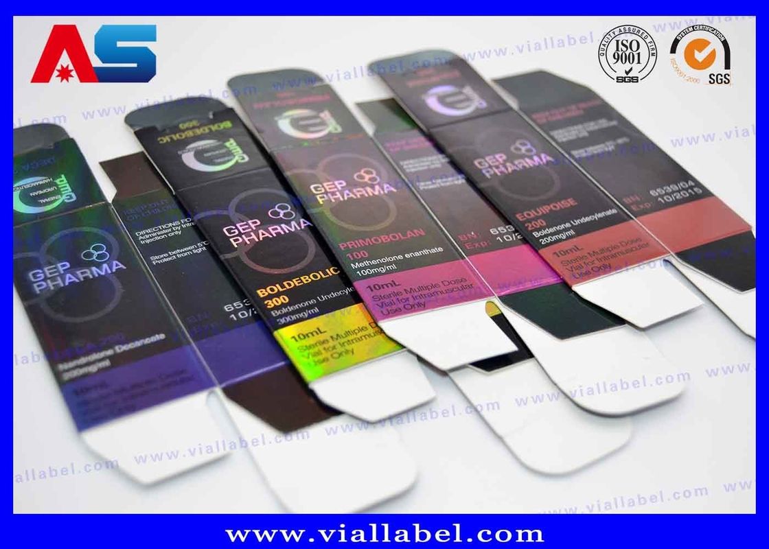 Hologram Pencetakan Peptida Botol Kotak Label Untuk Pertumbuhan Otot Campuran / botol peptida