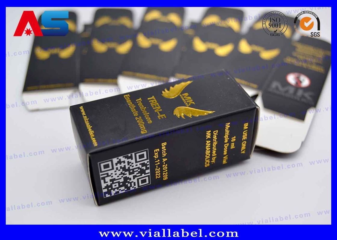 MK Pharmaceutical 10ml Botol Kothak Dengan Logo Emas Folium Dihaturkan Kothak untuk Vial Kecil