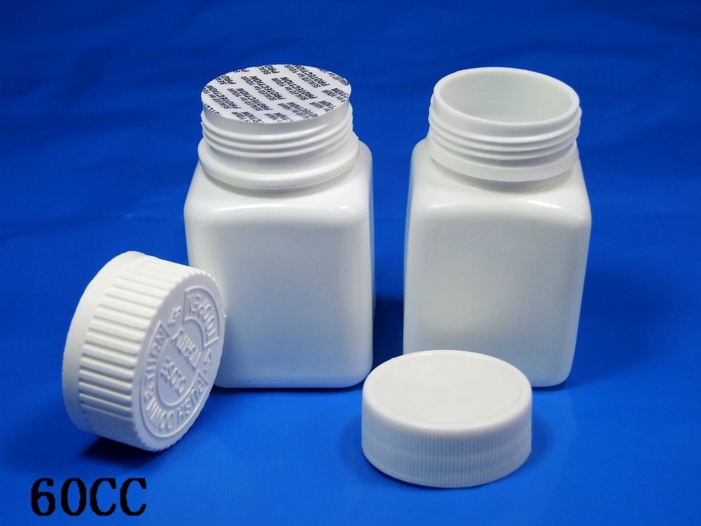 HDPE Plastik Medis Pill Jar Dengan Childproof Tutup Dan Perlindungan Seal botol obat pil