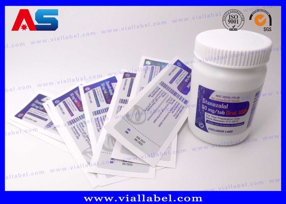PP PET Plastik Adhesive Pill Bottle Sticker Custom Mencetak label botol khusus