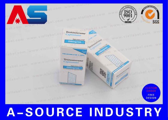Testosteron Undecanoate Glossy 10ml Vial Box, Medicine Glass Vials Dengan Pencetakan Berwarna-warni