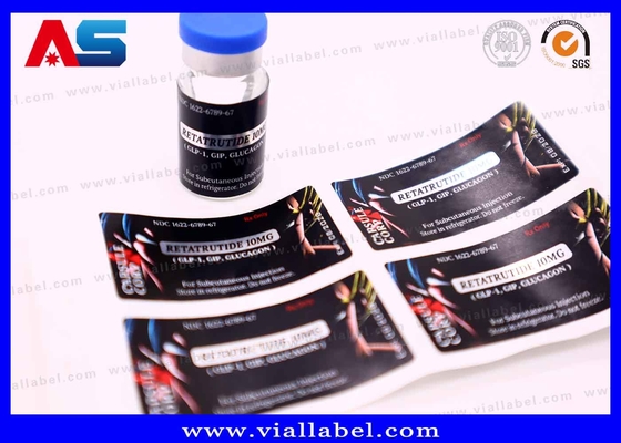 Label Vial Peptida Khusus dengan Injeksi Minyak Stickers Untuk Retatrutide