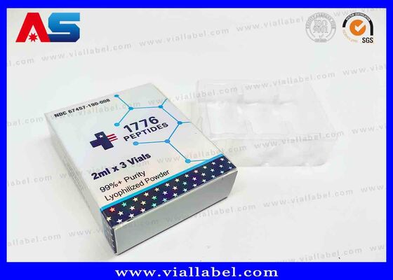 Kotak Kecil Laser Holografik BPC, Kotak Farmasi Untuk 2 Botol 3ml Cetak