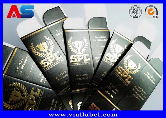 Winstrol Tablet Kertas Kotak Persegi Pencetakan Stamping Goid Foil Timbul / Kotak Pil Obat khusus