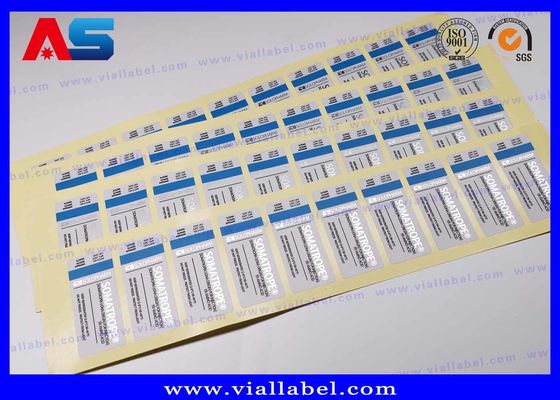 Label Botol Peptide ODM Stiker Untuk Suntikan Peptide Kustom Pencetakan Foil Perak