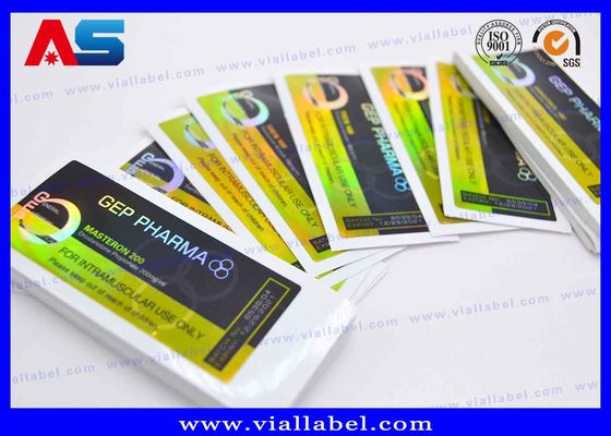Label Vial 10ml Klip Kuat PET Laser Film CMYK Pencetakan untuk Label Vial Kaca Farmasi
